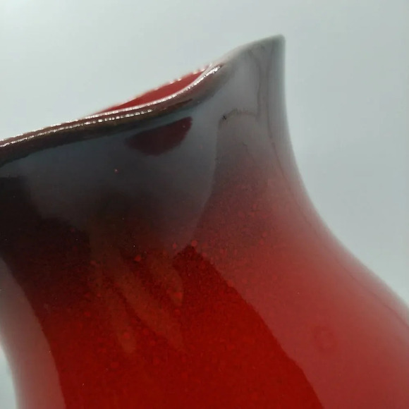 Red Ombre Italian Pottery Pitcher with Handle - Picture 5 of 7